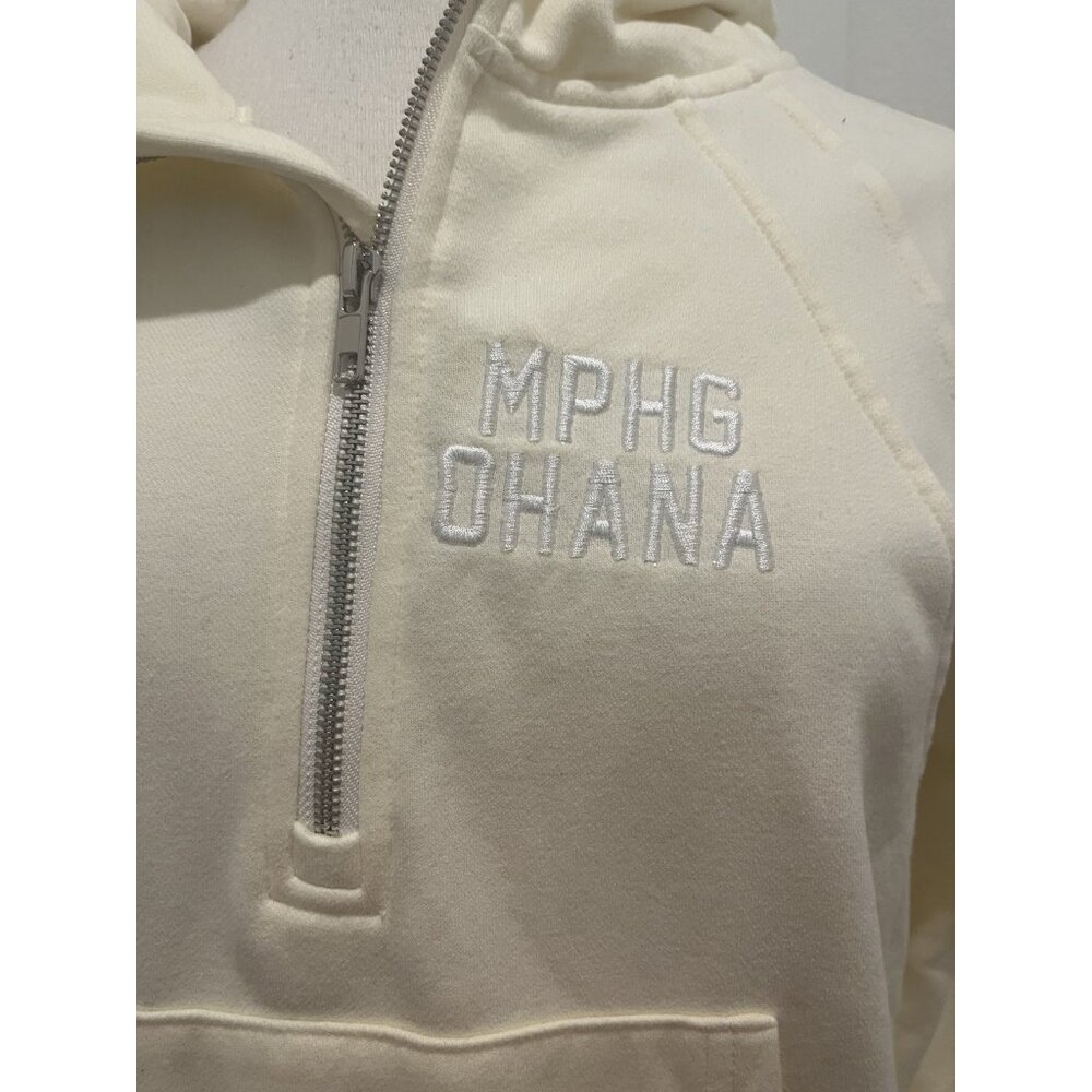 Powerhouse Gym Maui Crop Hoodie Thumb Holes Medium Embroidery Gorpcore Yellow - Picture 4 of 9